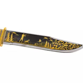 Нож с накладкой "Охотник с собакой" Златоуст