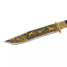 Нож с накладкой "Охотник с собакой" Златоуст