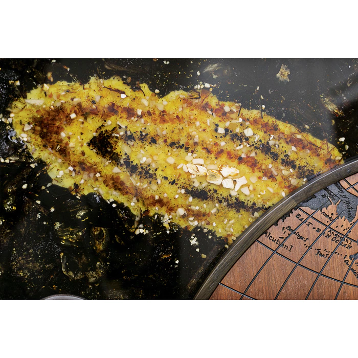 Wood and amber panel "Galaxy"