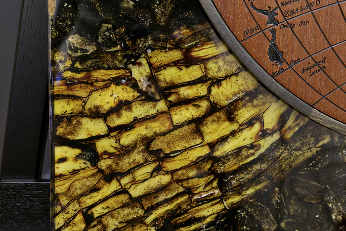 Wood and amber panel "Galaxy"