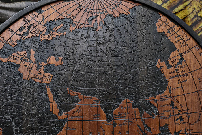 Wood and amber panel "Galaxy"
