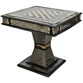 Шахматный стол из карельской березы и янтаря "Инфинити" Шахматный стол из карельской березы и янтаря "Инфинити"