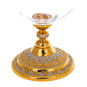 A set of cognac glasses with white cubic zirconia, for 2 persons