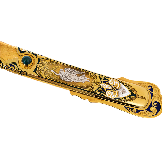 Saber "Winner" with malachite and enamels, Zlatoust