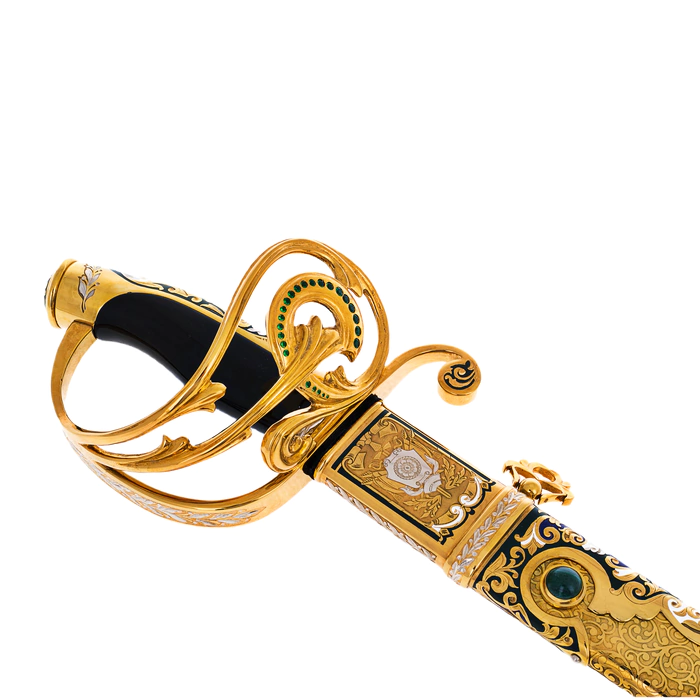 Saber "Winner" with malachite and enamels, Zlatoust