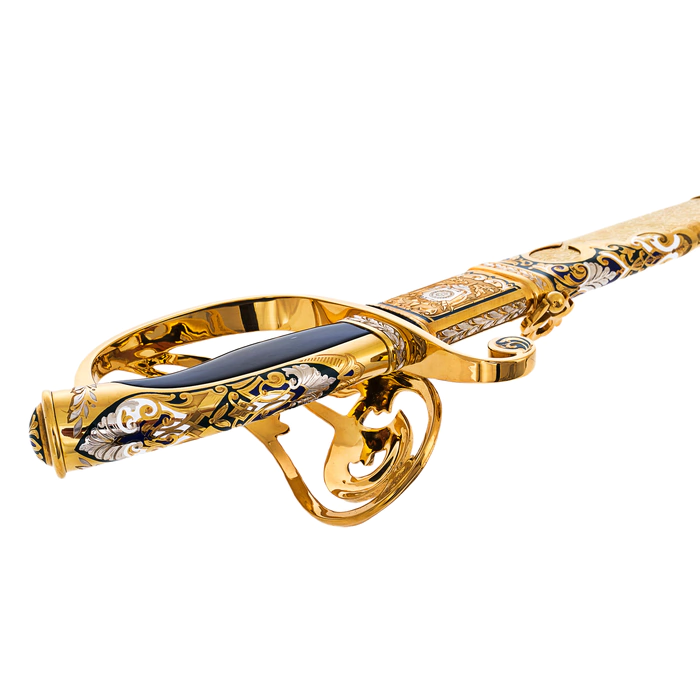 Saber "Winner" with malachite and enamels, Zlatoust