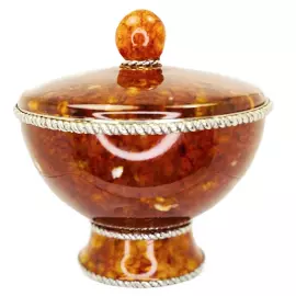 Сахарница из янтаря и бронзы "Венеция"