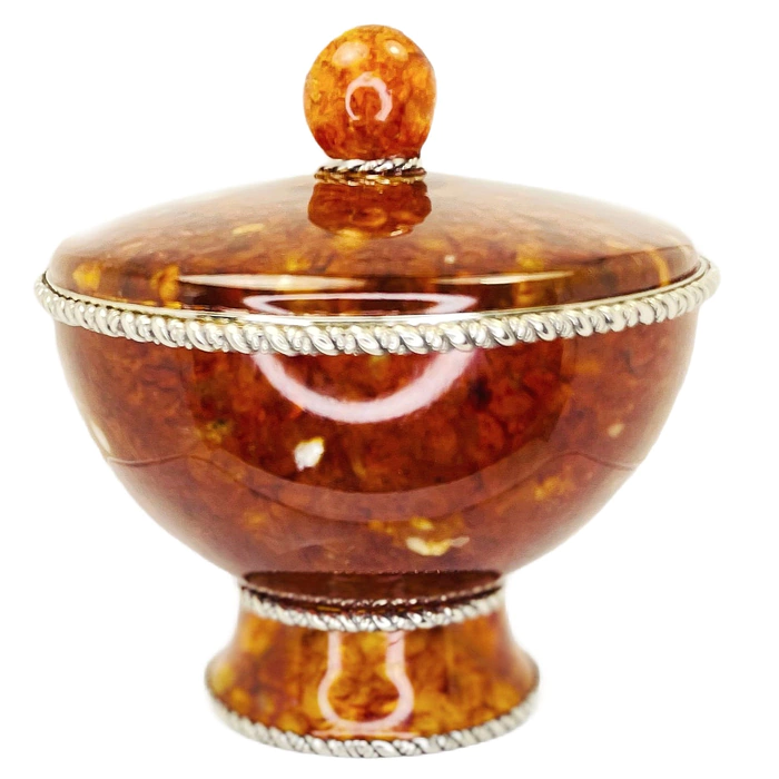 Sugar bowl made of amber and bronze "Venice"
