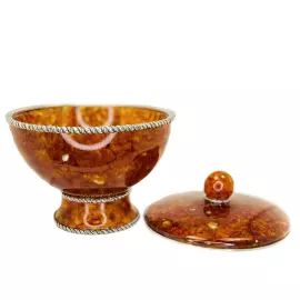 Сахарница из янтаря и бронзы "Венеция"