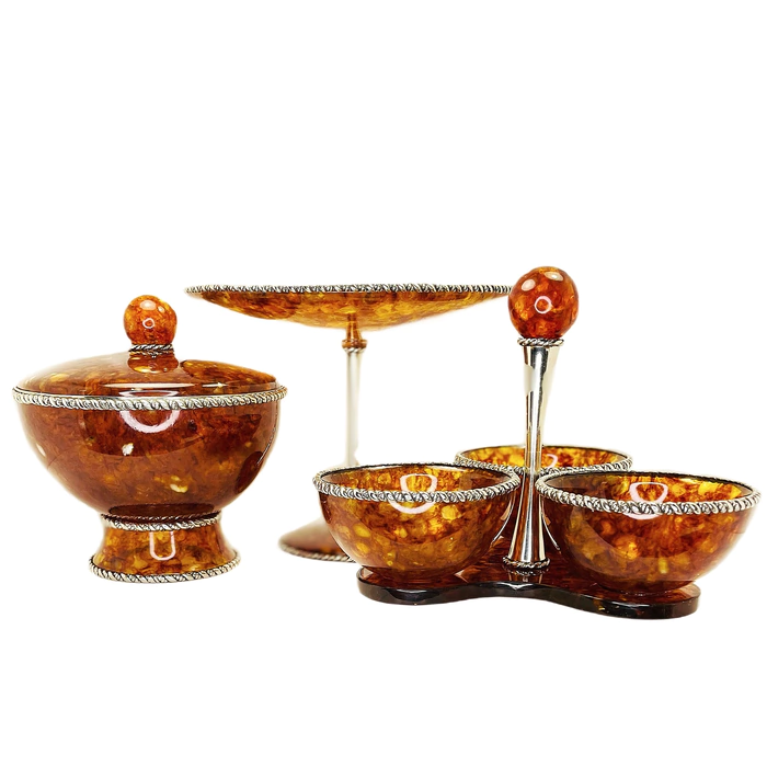Set of amber and bronze "Venice"