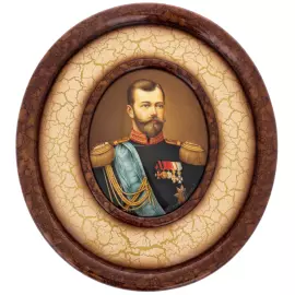 Panel "Emperor Nicholas II and Empress Alexandra Feodorovna" with ornament, Lackey