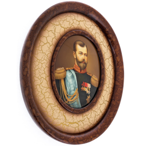Panel "Emperor Nicholas II and Empress Alexandra Feodorovna" with ornament, Lackey