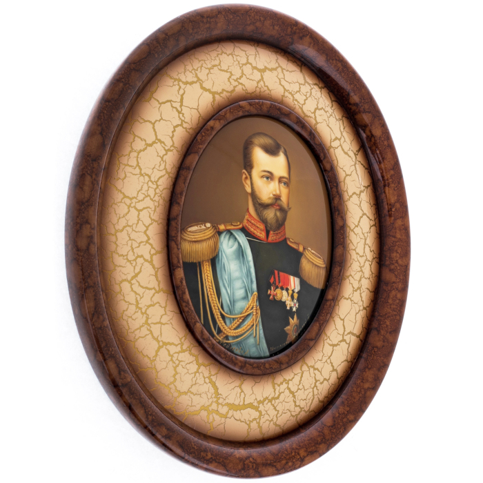 Panel "Emperor Nicholas II and Empress Alexandra Feodorovna" with ornament, Lackey