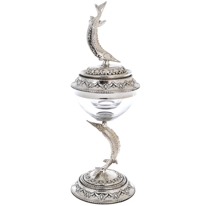 Silver-plated caviar bowl "Sturgeon"