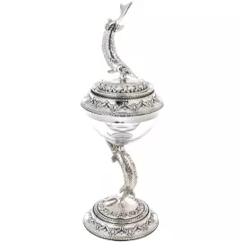 Посеребреная икорница "Осетр"