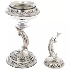 Посеребреная икорница "Осетр"