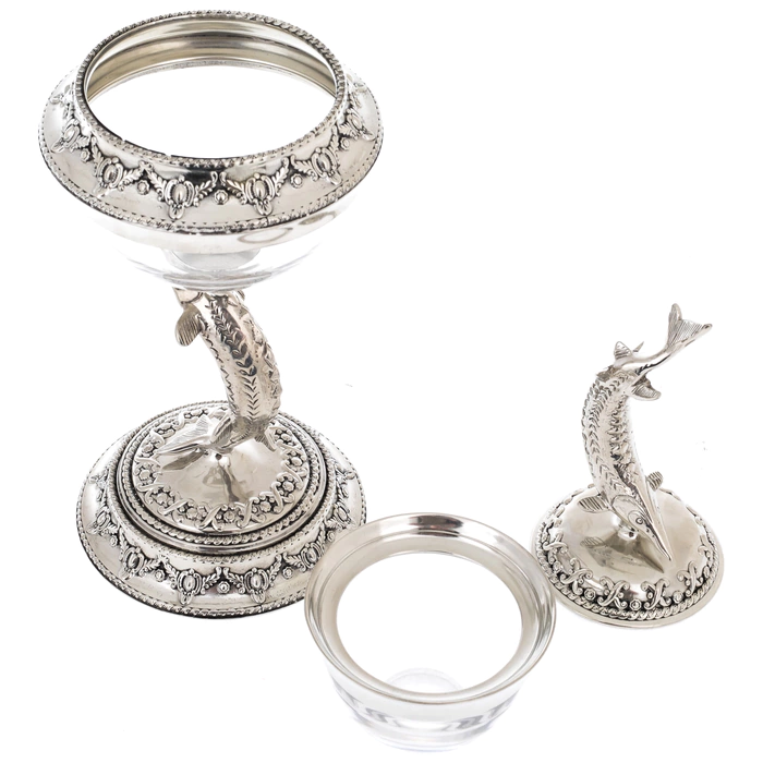 Silver-plated caviar bowl "Sturgeon"