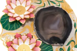 Икорница на агате "Лебедь" Златоуст