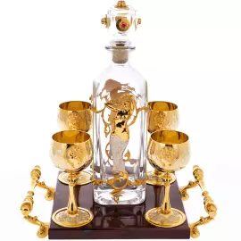 Набор для водки с яшмой, на 4 персоны, Златоуст