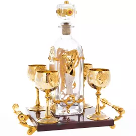 Набор для водки с яшмой, на 4 персоны, Златоуст