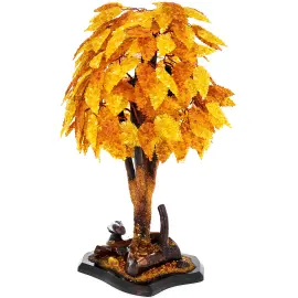 Сувенир из янтаря "Денежное дерево"  на 45 веток Сувенир из янтаря "Денежное дерево"  на 45 веток