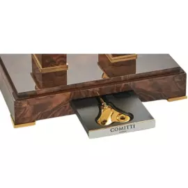 Настольные часы "Comitti The Navigator" золото на орехе