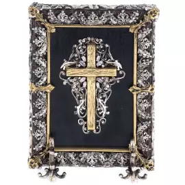 Икона с художественным литьём "Святое семейство" малая