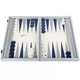 Нарды из шпона и кожи "Manopoulos" сине-белые