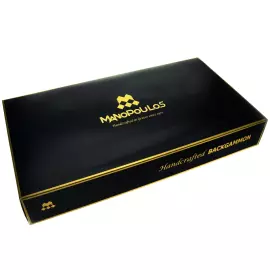 Нарды из шпона и кожи "Manopoulos" сине-белые