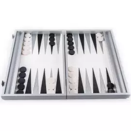 Нарды из шпона и кожи "Manopoulos" белый карбон