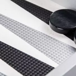 Нарды из шпона и кожи "Manopoulos" белый карбон