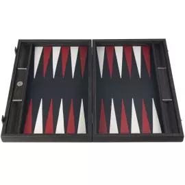 Нарды из шпона и кожи крокодила "Manopoulos" темно-серые