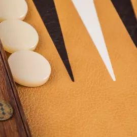 Нарды из шпона и кожи страуса "Manopoulos" коричневые