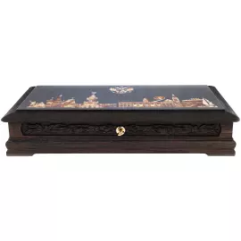 Шкатулка для оружия из мореного дуба и янтаря "Патриот"