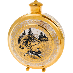 Vodka set with a flask "Beasts" Zlatoust