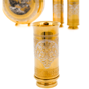 Vodka set with a flask "Beasts" Zlatoust