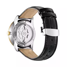 Наручные механические часы с автоподзаводом Lincor UNI с черным ремешком