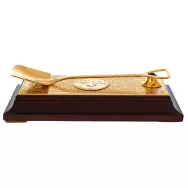 Сувенир "Денежная лопата" на подставке с камнем, Златоуст