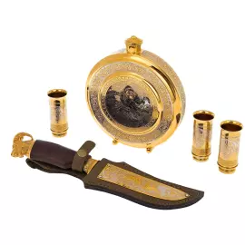 Набор большой охотничий с ножом, на 3 персоны, Златоуст