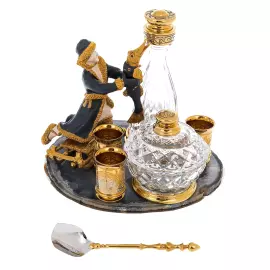 Набор для водки "Емеля" с агатом, на 3 персоны, Златоуст