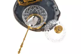 Набор для водки "Емеля" с агатом, на 3 персоны, Златоуст