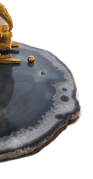 Emelya vodka set with agate, for 3 persons, Zlatoust