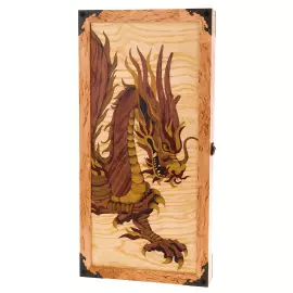 Нарды из карельской берёзы "Дракон"