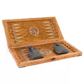 Нарды из карельской берёзы "Дракон"