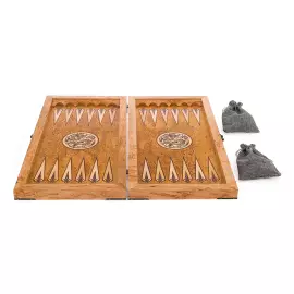 Нарды из карельской берёзы "Дракон"