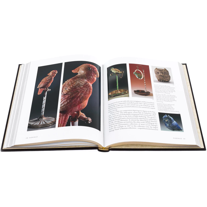 The leather-bound book "Faberge. From the collections of Russian museums" in English