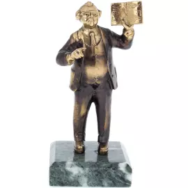 Статуэтка из бронзы "Преподаватель" змеевик