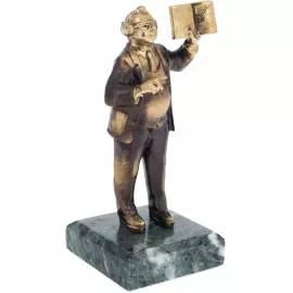 Статуэтка из бронзы "Преподаватель" змеевик