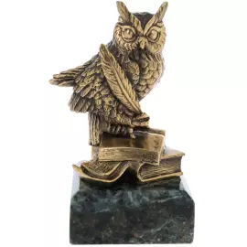 Bronze statuette "Owl on books"