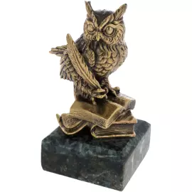 Bronze statuette "Owl on books"